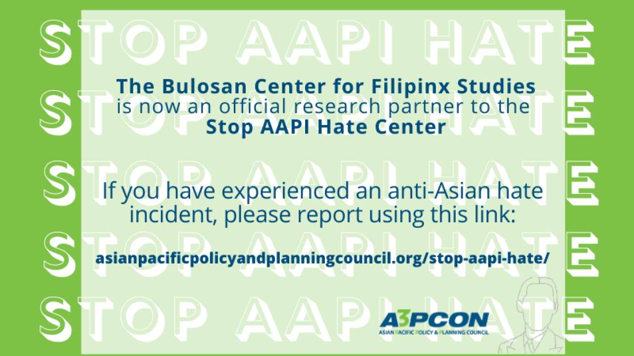 If you have experienced an anti-Asian hate incident, please report using this link: https://www.asianpacificpolicyandplanningcouncil.org/stop-aapi-hate/